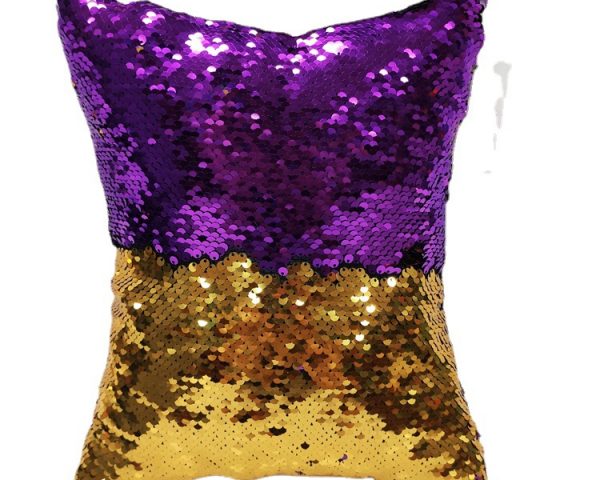 Purple sparkling sequins throw pillows